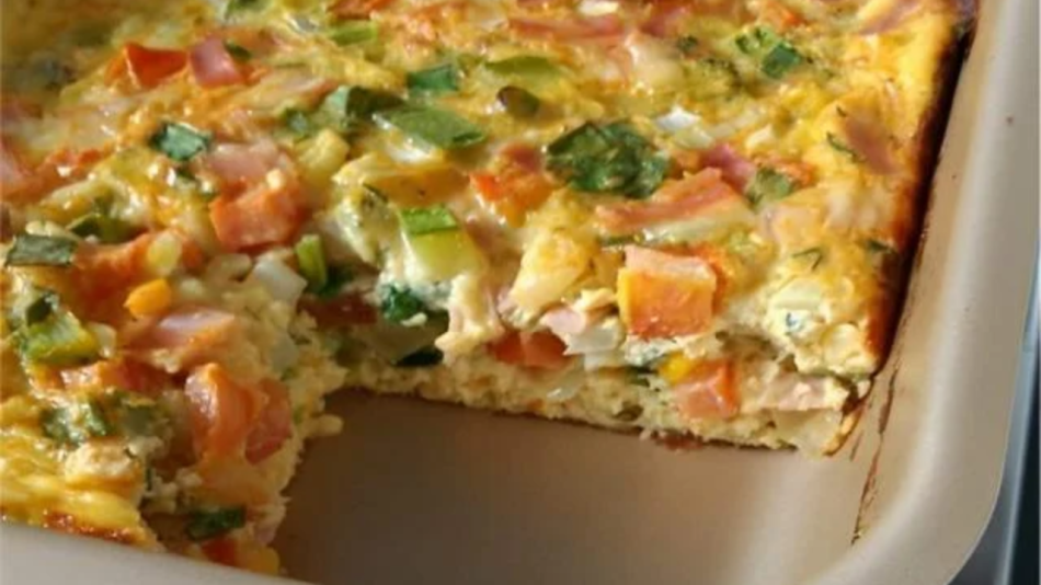 Omelete de forno com vegetais