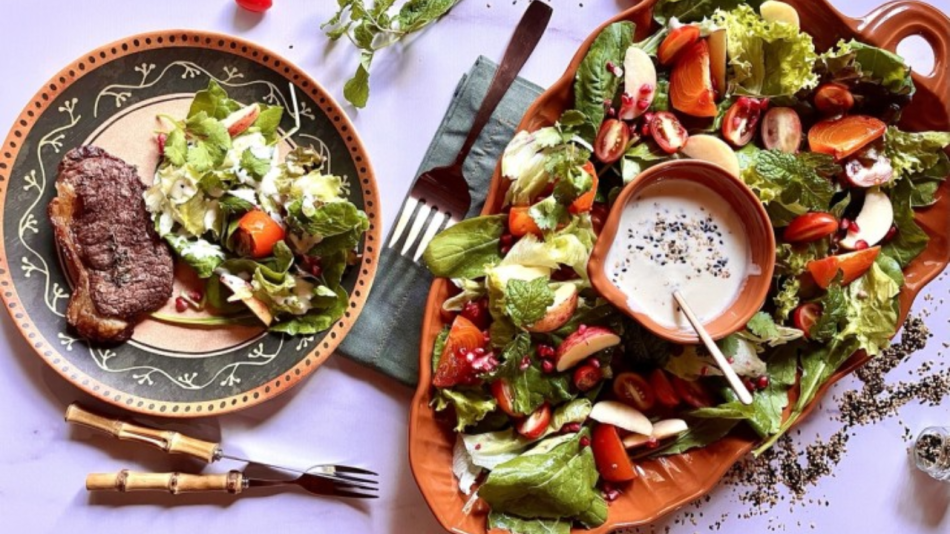 Salada de folhas verdes